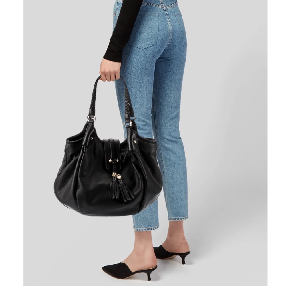 Gucci Black Pebbled Leather Marrakech Purse